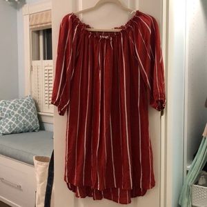 Faithful the Brand Red and white striped Dress